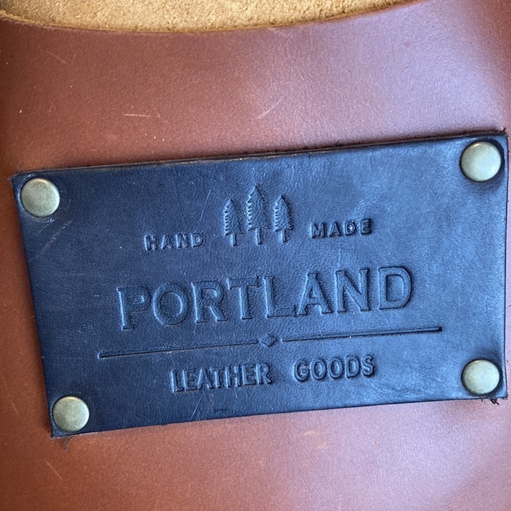 Portland Leather Goods Zip Top Tote Bag Artisan Leather Handbag Brown Medium - Picture 8 of 16